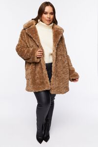 TAN Plus Size Plush Coat, image 7