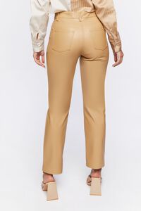 TAN Faux Leather High-Rise Pants, image 4