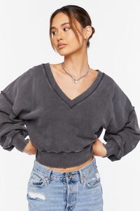 CHARCOAL French Terry Mineral Wash Pullover, image 1