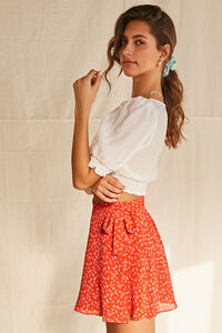 RED/MULTI Floral Wrap Mini Skirt, image 3