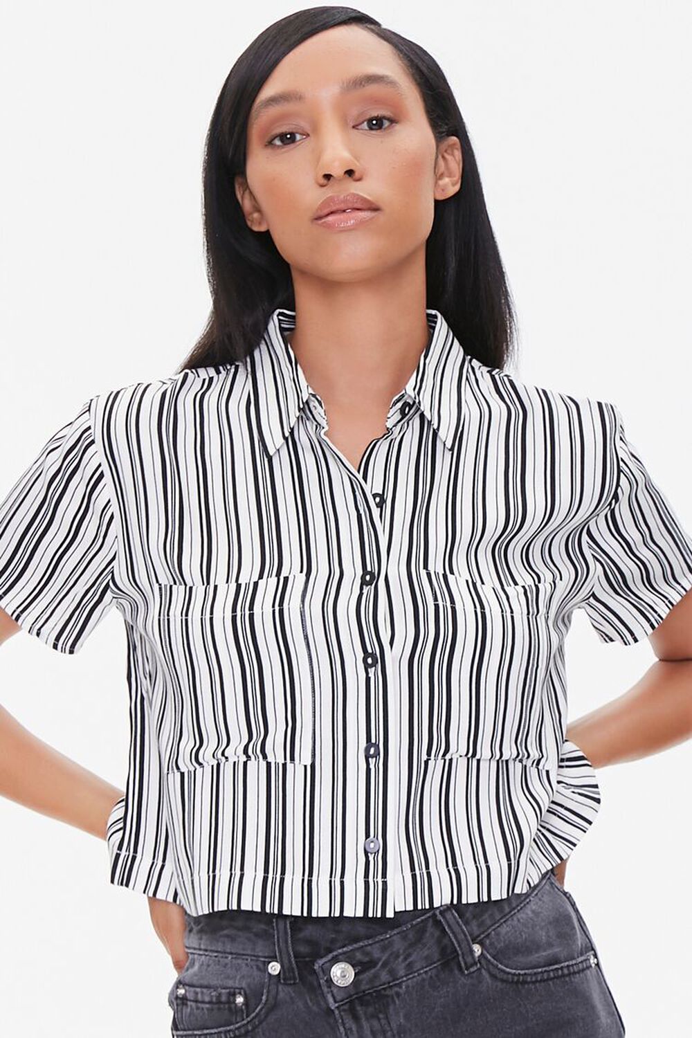 Striped Boxy Pocket Shirt