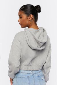 HEATHER GREY French Terry Cropped Hoodie, image 3