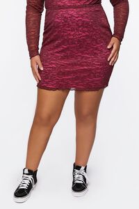 MERLOT/AZALEA Plus Size Lace Mini Skirt, image 2