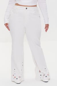 CREAM Plus Size Embroidered Flower Pants, image 2