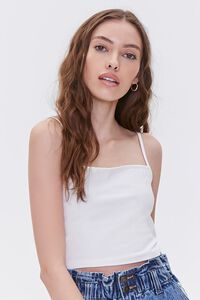 Straight-Neck Cropped Cami, image 1