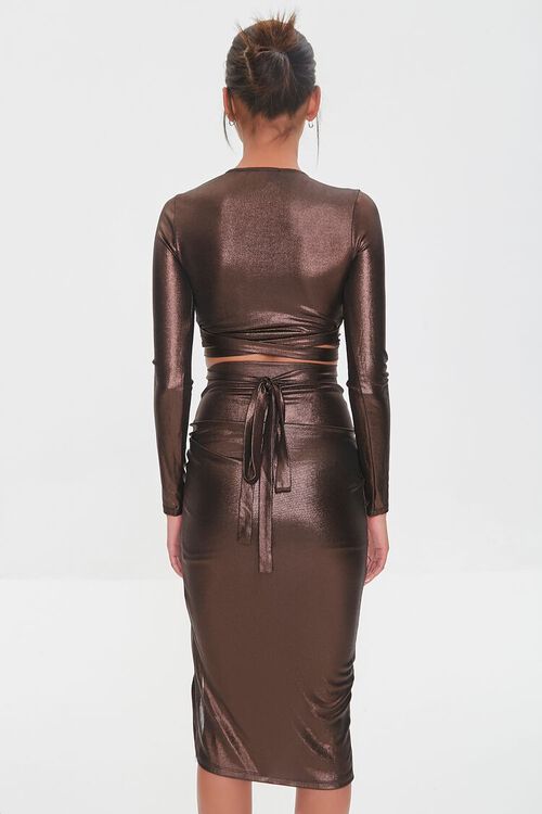 BLACK/GOLD Crisscross Crop Top & Skirt Set, image 3