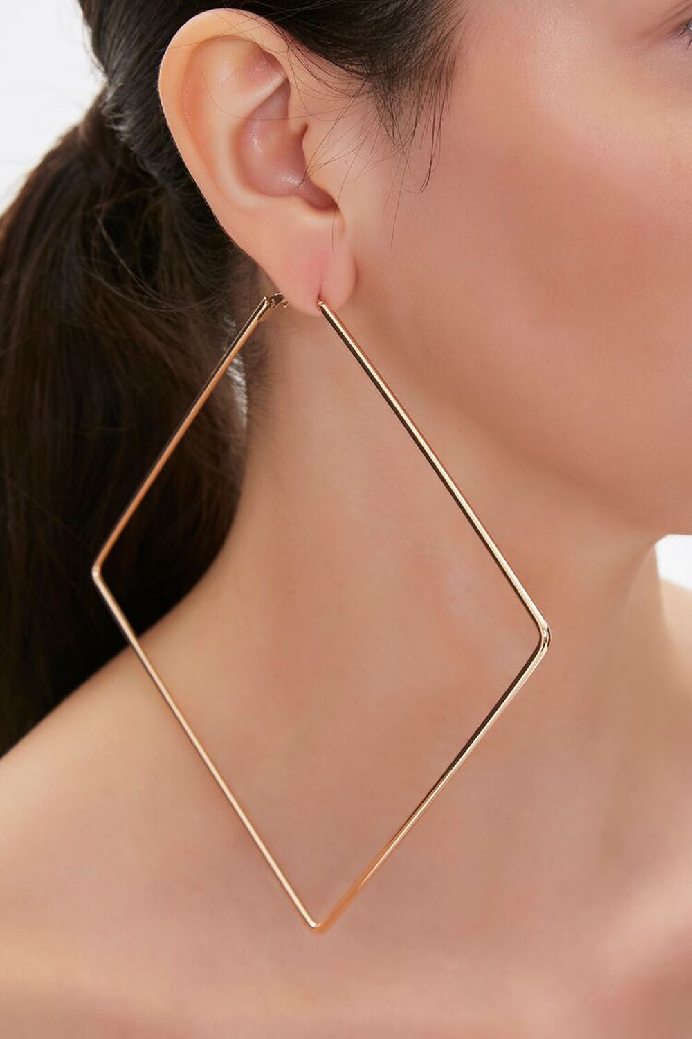 GOLD Diamond Hoop Earrings, image 1
