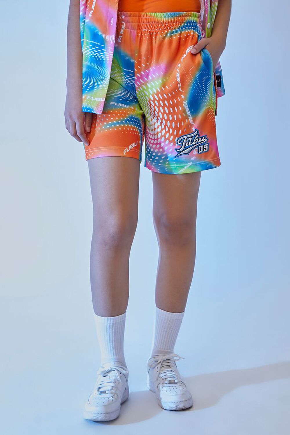 Embroidered FUBU Mesh Shorts, image 2