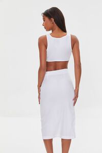 WHITE Knotted Cutout Midi Dress, image 3