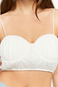 WHITE Shirred Cropped Bustier Cami, image 5