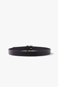 BLACK/GOLD Twisted D-Ring Faux Leather Belt, image 2
