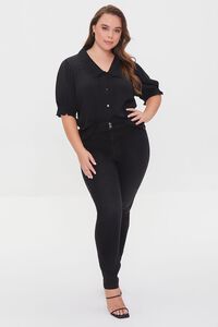 BLACK Plus Size Ruffle-Trim Shirt, image 4