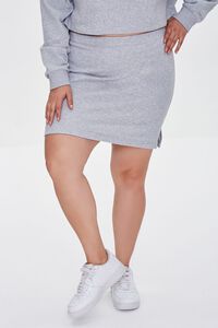 HEATHER GREY Plus Size Bodycon Mini Skirt, image 2