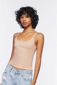 DUSTY PINK Basic Organically Grown Cotton Thick-Strap Cami, image 1
