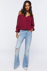 RUST Chiffon Off-the-Shoulder Top, image 5
