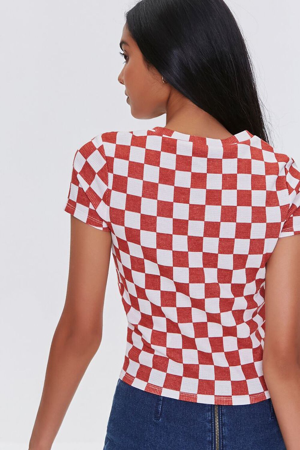 RED/MULTI Checkered Happy Face Graphic Tee, image 3