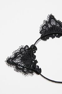 BLACK Lace Cat Ear Headband, image 2