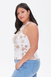 TAUPE/WHITE Plus Size Cloud Wash Tank Top, image 2