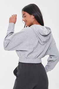 HEATHER GREY French Terry Cropped Hoodie, image 3