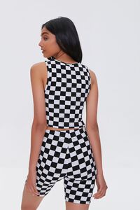 BLACK/WHITE Checkered Crop Top, image 4