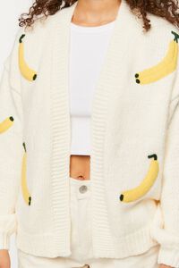 VANILLA/MULTI Banana Print Open-Front Cardigan Sweater, image 5