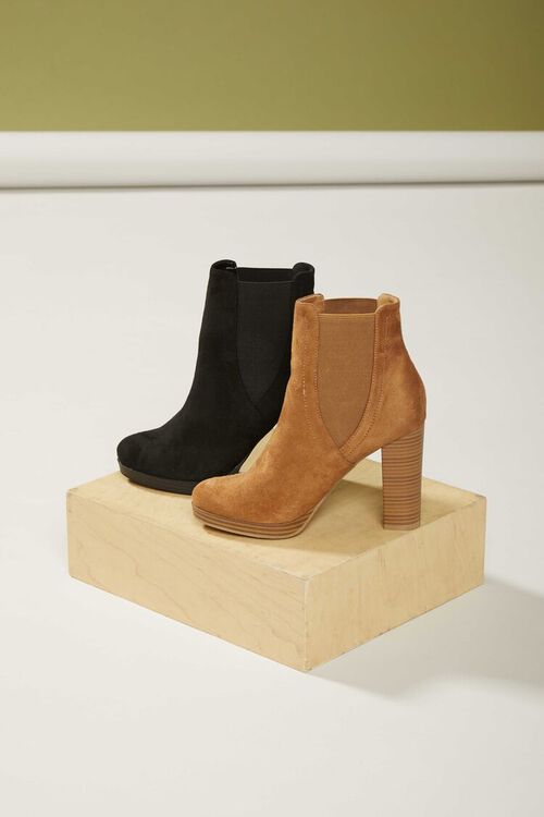 CAMEL Faux Suede Chelsea Booties, image 1