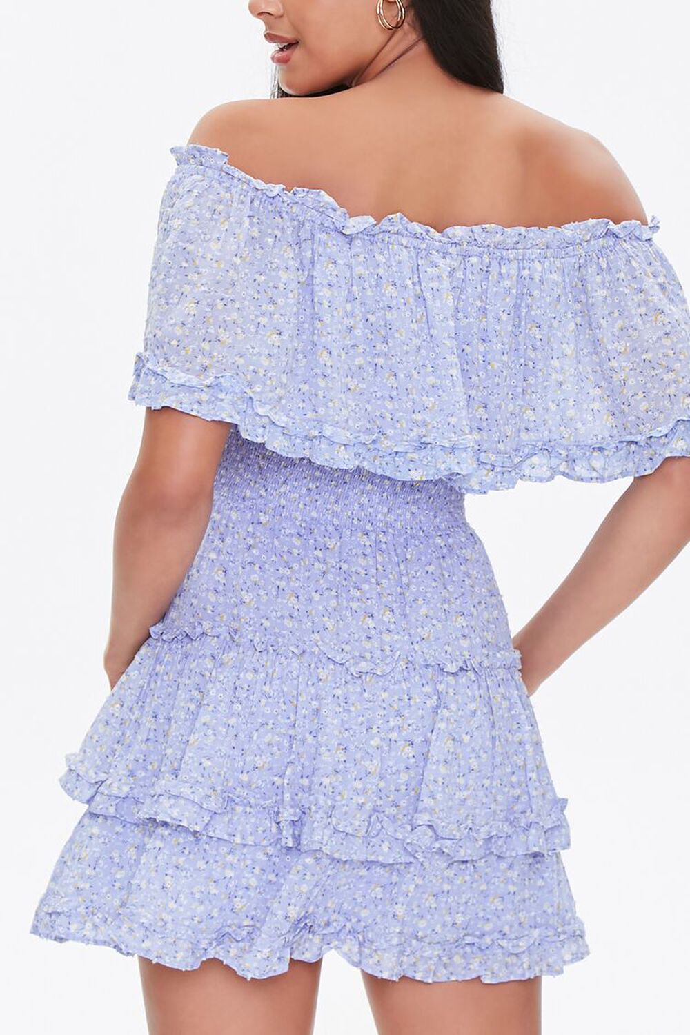 PURPLE/MULTI Off-the-Shoulder Floral Print Dress, image 3