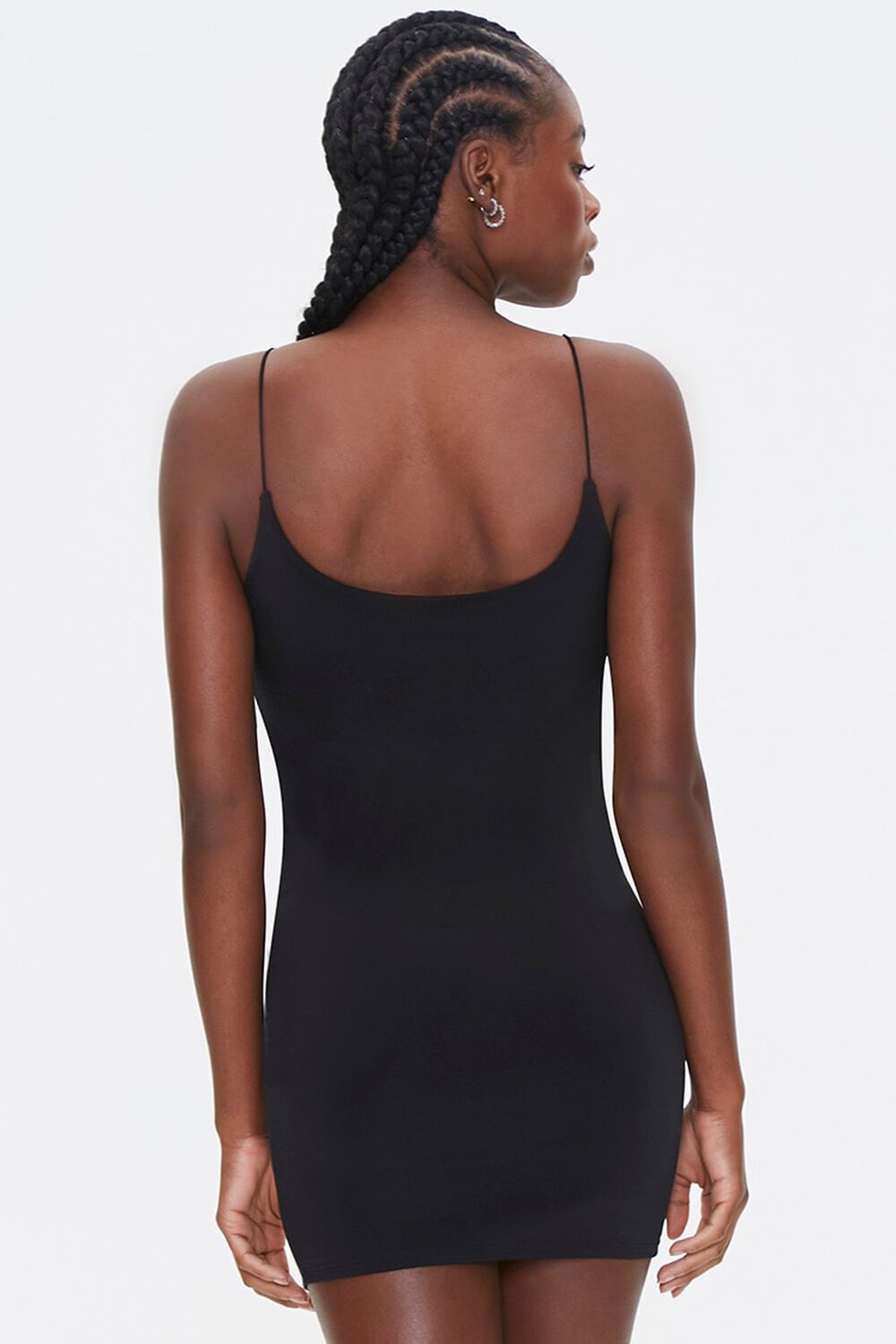 BLACK Scoop-Cut Cami Bodycon Dress, image 3