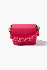 PINK Ruched Faux Leather Crossbody Bag, image 1