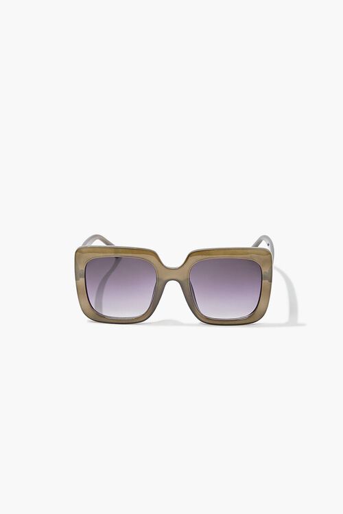 OLIVE/GREY Oversized Square Sunglasses, image 3