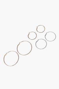 GOLD/SILVER Assorted Hoop Earring Set, image 1