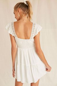 WHITE Crochet Fit & Flare Dress, image 4