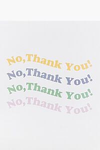 WHITE/MULTI No Thank You Graphic Wall Poster, image 2