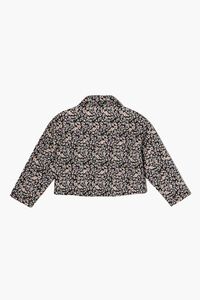 BLACK/MULTI Girls Quilted Floral Print Jacket (Kids), image 2
