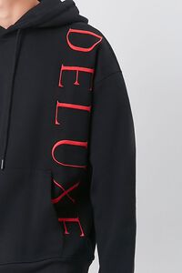 BLACK/RED Embroidered Deluxe Fleece Hoodie, image 5