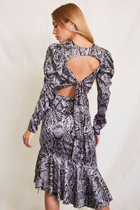 GREY/BLACK Satin Snake Print Dress, image 3