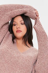 MERLOT Plus Size Marled Knit Sweater, image 1