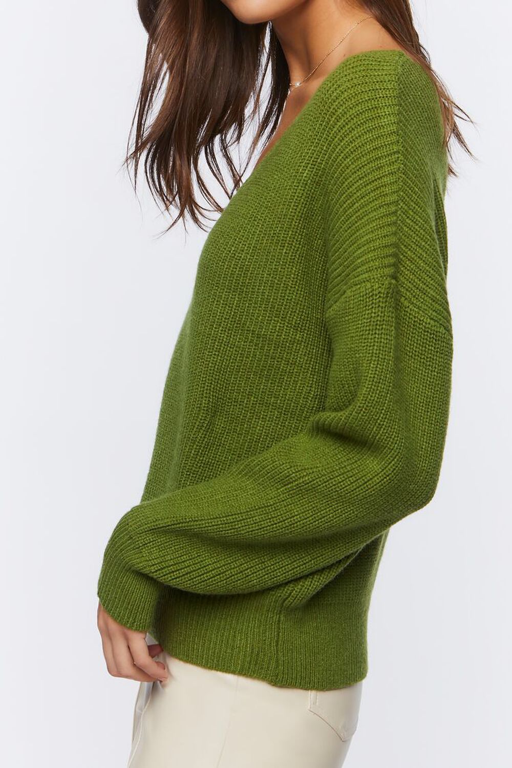 OLIVE Ribbed Drop-Sleeve Sweater, image 2