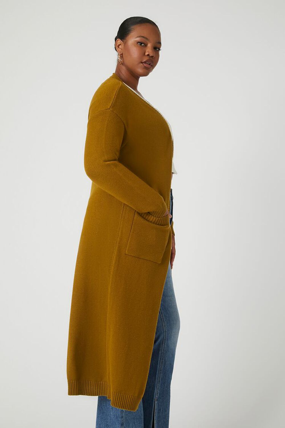 CIGAR Plus Size Longline Cardigan Sweater, image 3
