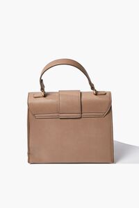 TAUPE Faux Pebble Leather Satchel, image 3