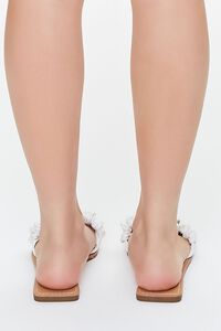 WHITE Ruched Faux Leather Sandals, image 3