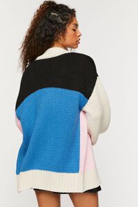 BUBBLE GUM/MULTI Colorblock Cardigan Sweater, image 3