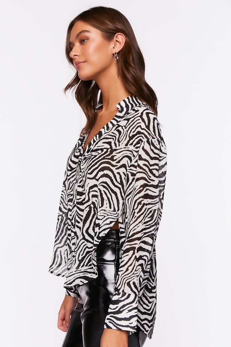 Zebra Print Long-Sleeve Shirt
