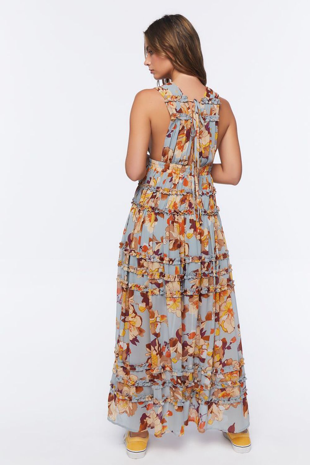 LIGHT BLUE/MULTI Floral Print Maxi Dress, image 3