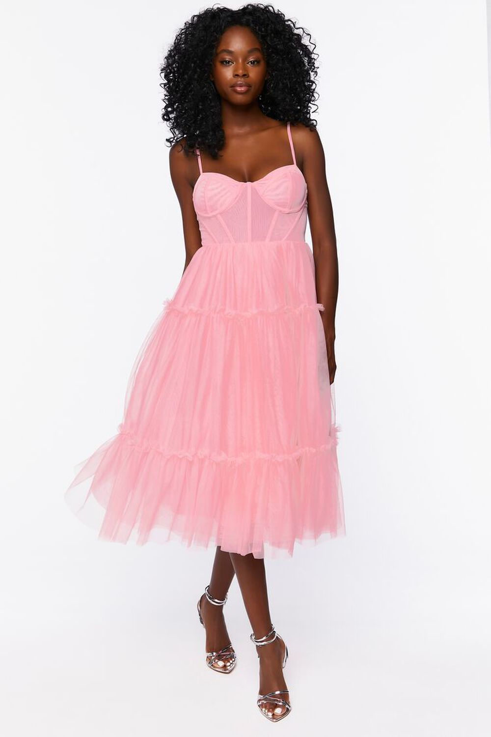 ROSEWATER Tulle Ruffled Bustier Midi Dress, image 1