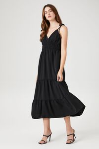 BLACK Crochet-Trim Tassel Midi Dress, image 4