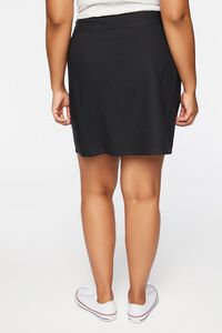 BLACK Plus Size Linen-Blend Mini Skirt, image 4
