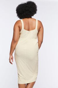 CREAM Plus Size Lace-Up Bodycon Midi Dress, image 3