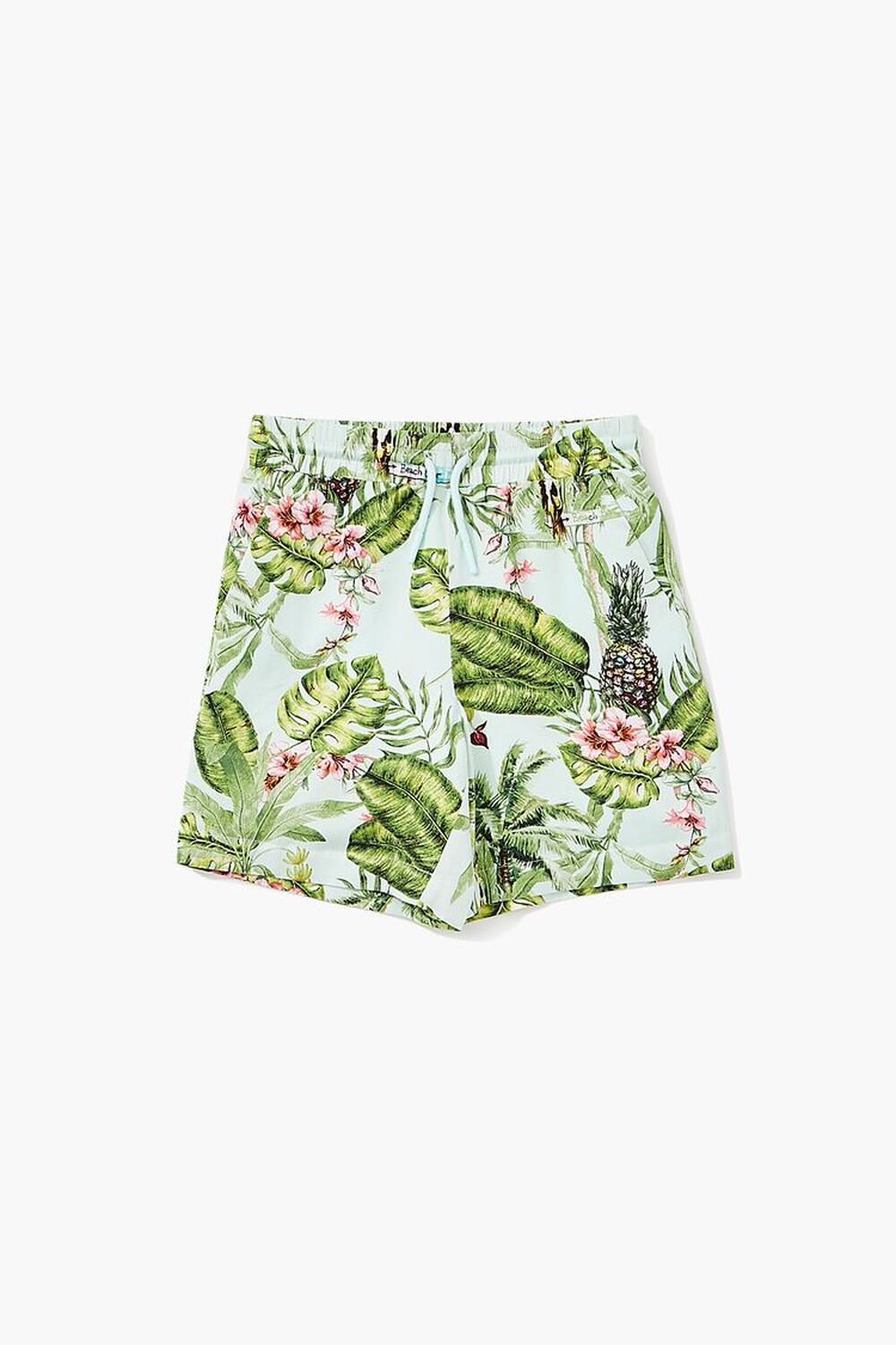 GREEN/MULTI Kids Tropical Print Shorts (Girls + Boys), image 1