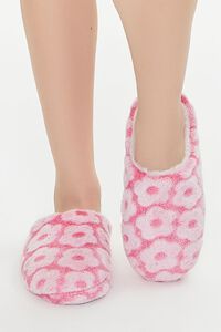 PINK Floral Print Plush Slippers, image 5